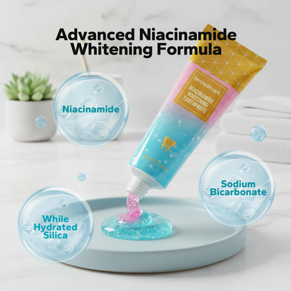 SmileShark Niacinamide Whitening Toothpaste 2-Pack – Enamel-Safe Mint