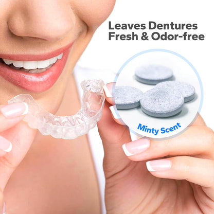 SmileShark Retainer Cleaner (60 Tablets) | Denture Cleaning Tablets with Minty Odor Neutralizing