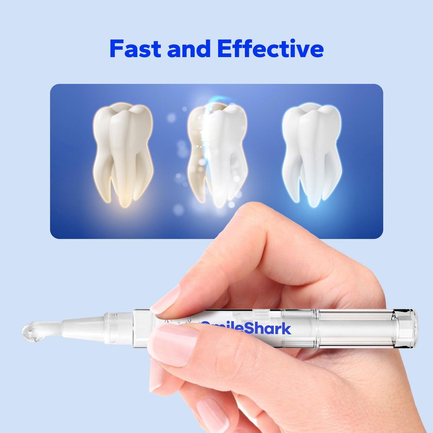 SmileShark Premium Teeth Whitening Pens (4 Count) — Sensitive-Free, Professional-Strength, On-The-Go