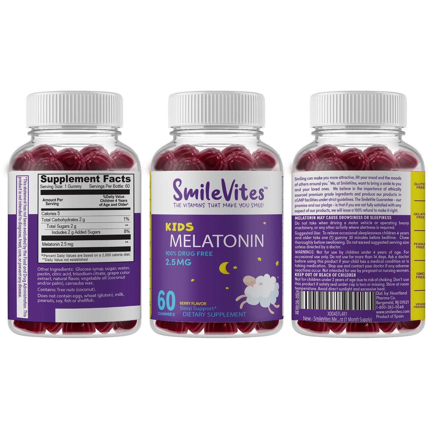 SmileVites Children's Melatonin Gummies 2.5mg – 60 Count