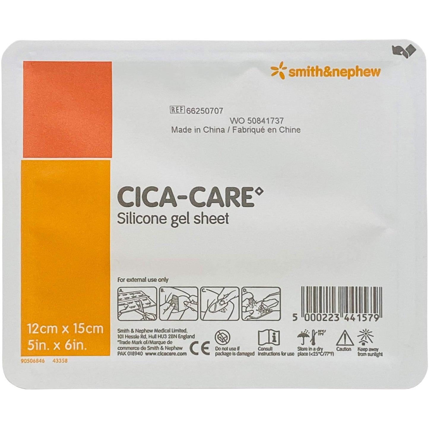 Cica-Care Silicone Gel Adhesive Sheet 5x6 Smith & Nephew