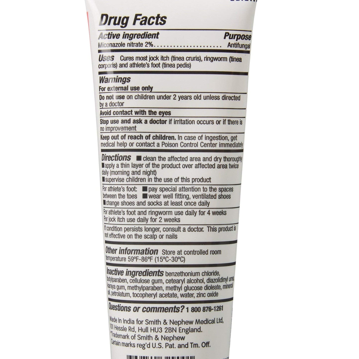 Smith & Nephew Secura 2% Miconazole Nitrate Cream Antifungal 3.25 oz Tube