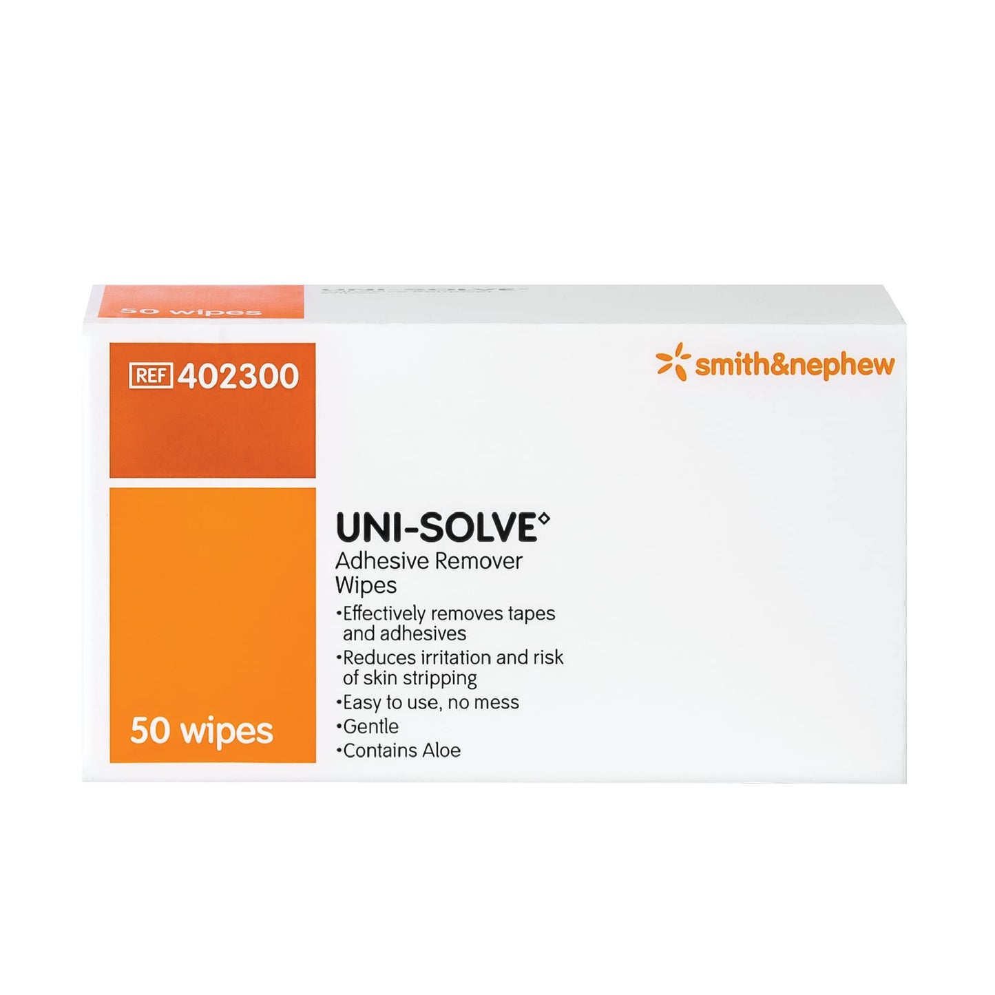Smith & Nephew UNI-SOLVE Adhesive Remover Wipes – Gentle Tape/Appliance Removal (50 Count)