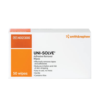 Smith & Nephew UNI-SOLVE Adhesive Remover Wipes – Gentle Tape/Appliance Removal (50 Count)