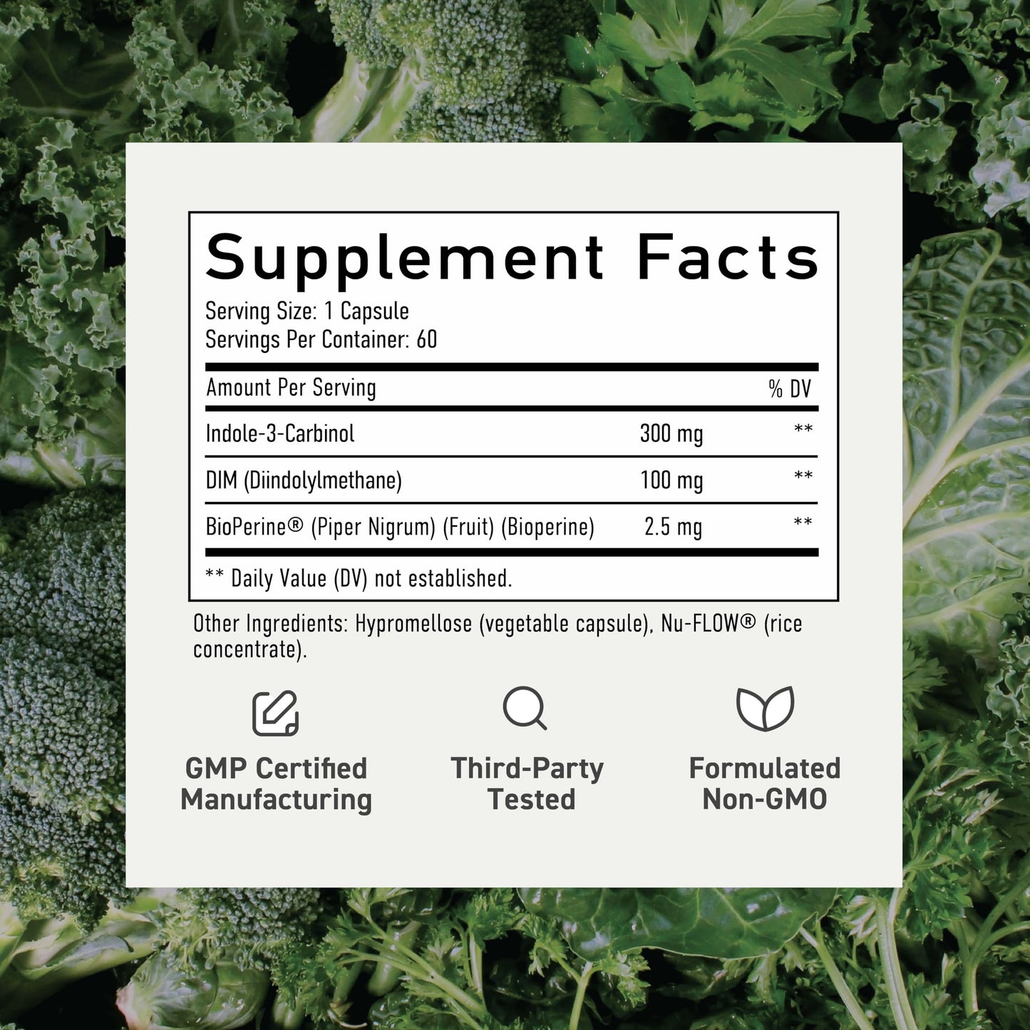 SMNutrition DIM & Indole-3-Carbinol for Hormone Balance | I3C Complex | Estrogen Balance | Vegan, Non-GMO, Gluten-Free | 60 Ct