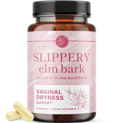 SMNutrition Slippery Elm for Women — Vaginal Moisture & Dryness Support | 60 Capsules | Non-GMO