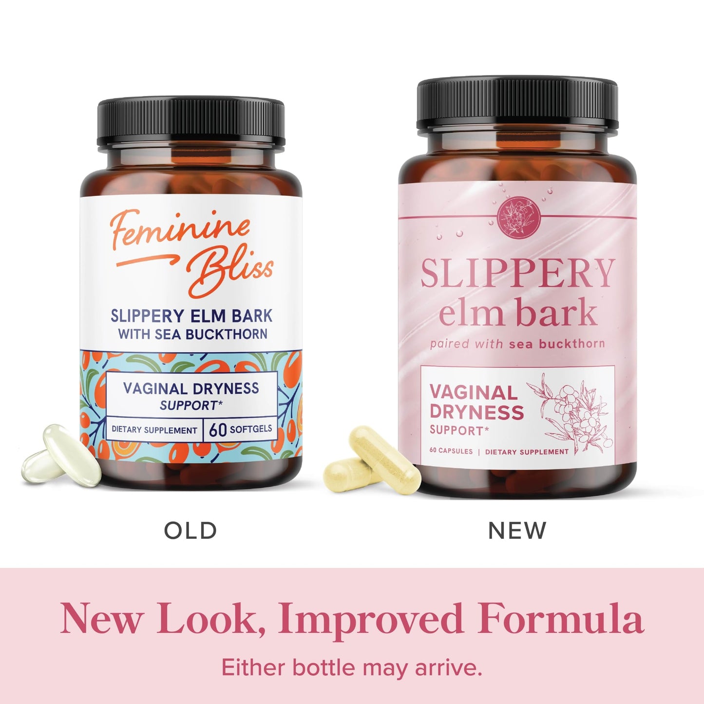 SMNutrition Slippery Elm for Women — Vaginal Moisture & Dryness Support | 60 Capsules | Non-GMO