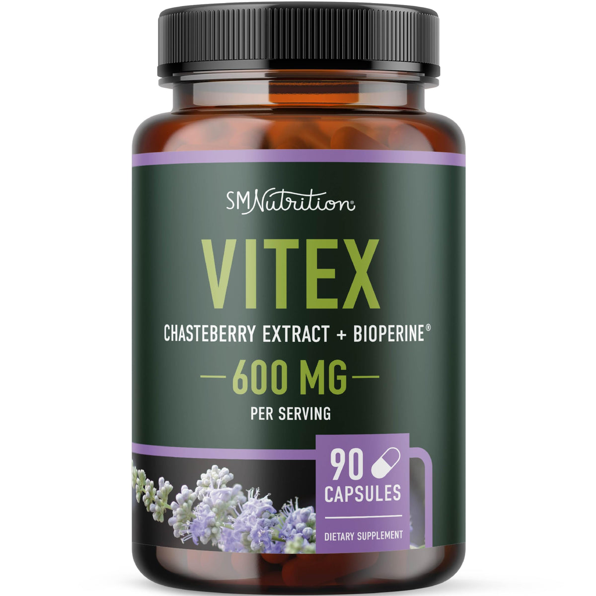 Vitex Chasteberry 600mg | Hormone Balance, Menopause & Regular Cycles | SMNutrition 90 Capsules mythriftymom