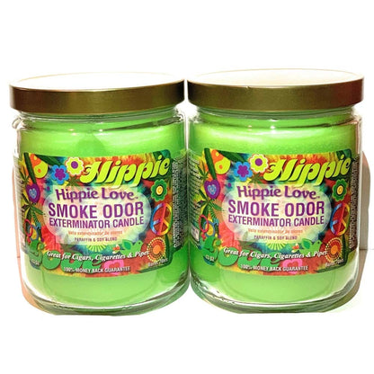 Smoke Odor Exterminator 13 oz Jar Candles – Hippie Love (2 Pack)