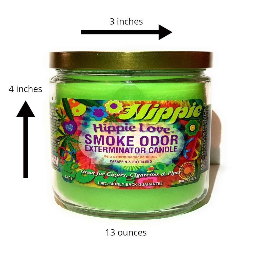 Smoke Odor Exterminator 13 oz Jar Candles – Hippie Love (2 Pack)