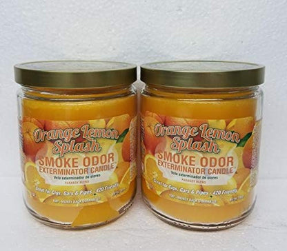 Smoke Odor Exterminator 13oz Jar Candle - Orange Lemon (Pack of 2)
