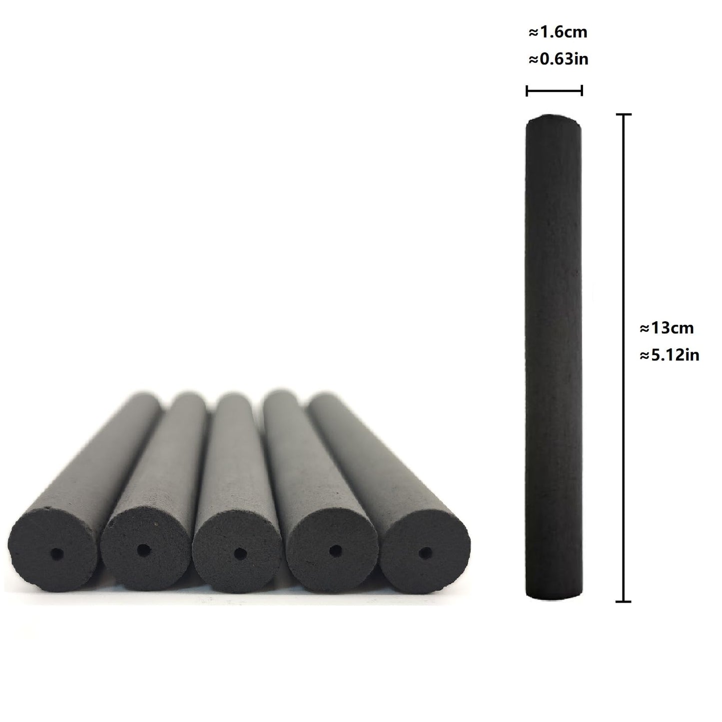 Smokeless Moxa Sticks 5 Pcs – No Smoke for Moxibustion, Pure Mugwort, Carbonized 13cm