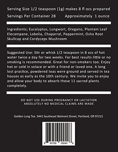 Smokers Tea & Lung Powder – Caffeine Free Artisan Herbal Tea Powder