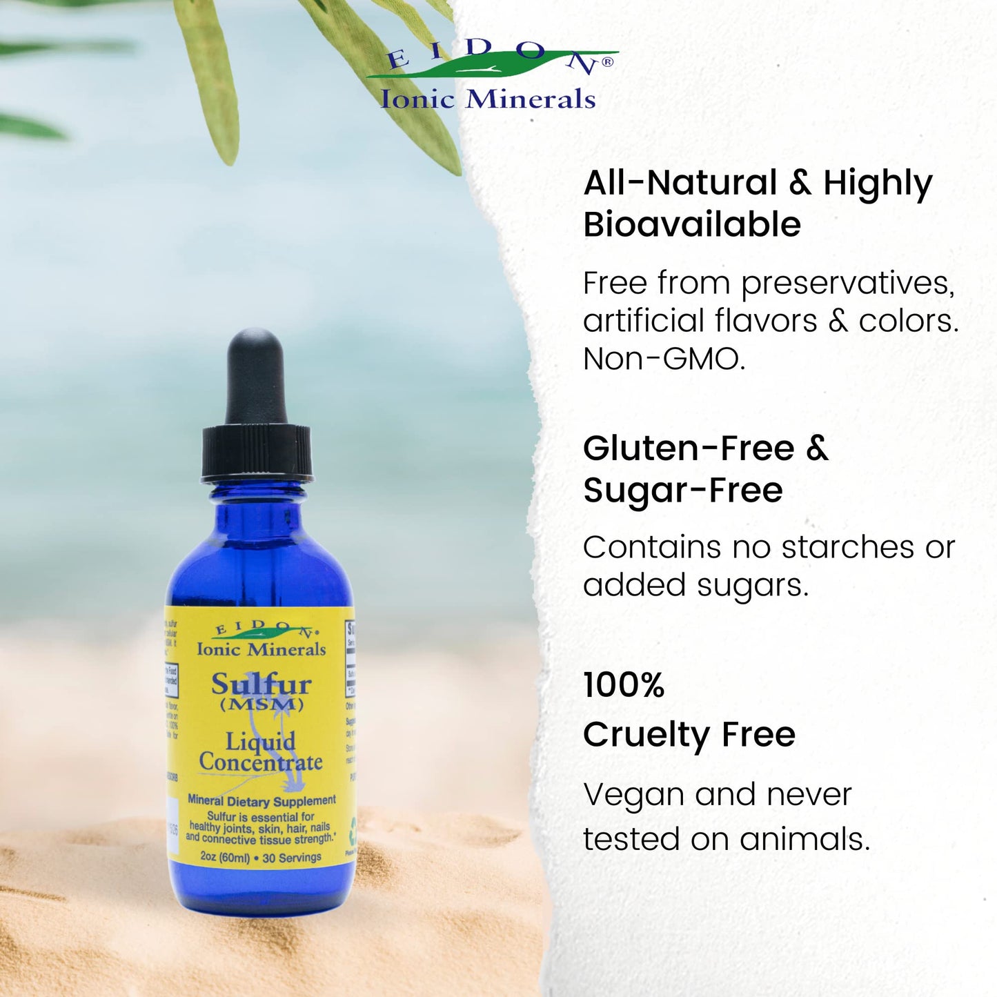 Eidon Ionic Minerals Liquid Sulfur Drops 2oz – Skin & Hair Support