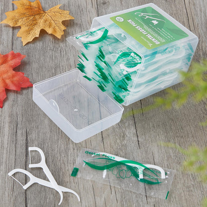 Dental Floss Picks – 100 Count Travel Flossers in Individual Wrappers | Gift Box
