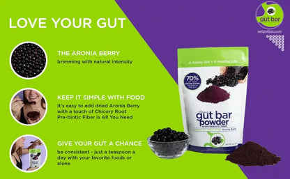 GUT BAR Aronia Powder | Aronia Berry Powder | 52 Servings | Digestive Support & Gut Health BritishVita | Premium UK Vitamins & Wellness Supplements