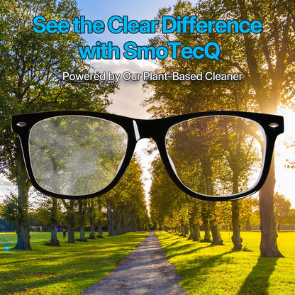 SmoTecQ Glasses Cleaner Kit – Alcohol-Free Spray & Microfiber Cloths
