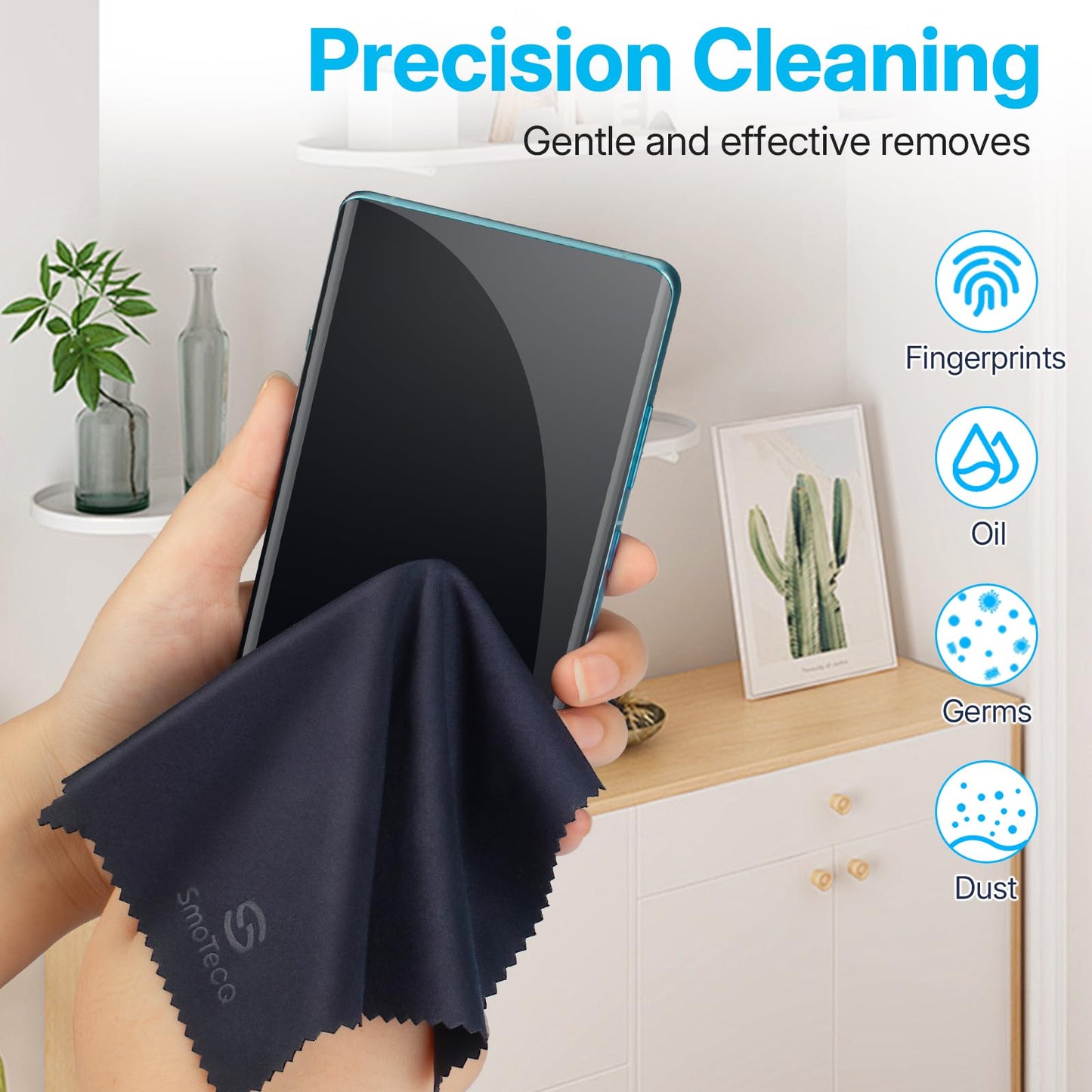 SmoTecQ Glasses Cleaner Kit – Alcohol-Free Spray & Microfiber Cloths