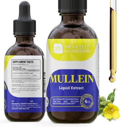 SN SMARTFIT NUTRITION Mullein Leaf Extract Drops – Lung Support (4 oz)
