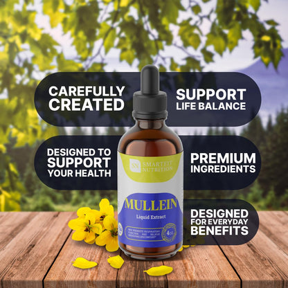 SN SMARTFIT NUTRITION Mullein Leaf Extract Drops – Lung Support (4 oz)