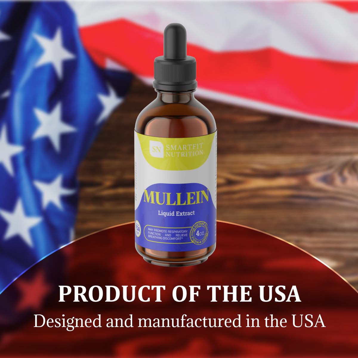 SN SMARTFIT NUTRITION Mullein Leaf Extract Drops – Lung Support (4 oz)