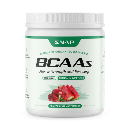 Snap BCAA Powder – Essential Amino Energy, Nitric Oxide Booster, Watermelon (30 Servings) BritishVita | Premium UK Vitamins & Wellness Supplements