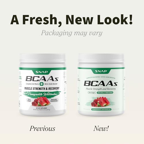 Snap BCAA Powder – Essential Amino Energy, Nitric Oxide Booster, Watermelon (30 Servings)