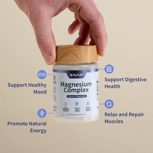 Snap Supplements 3-in-1 Magnesium Complex – Magnesium Bisglycinate, Oxide & Citrate | 60 Capsules
