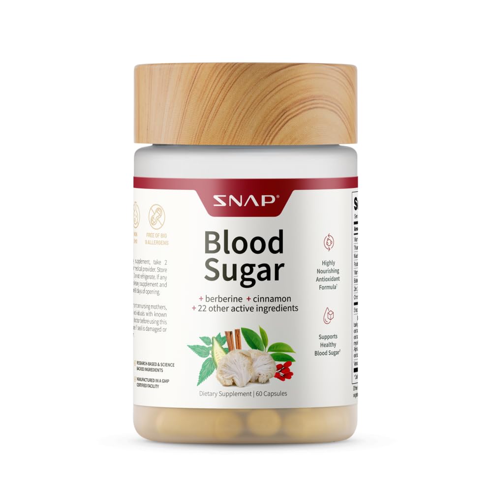 Snap Supplements Blood Sugar Blend – Berberine, Gymnema, CoQ10, Cinnamon, Alpha Lipoic Acid