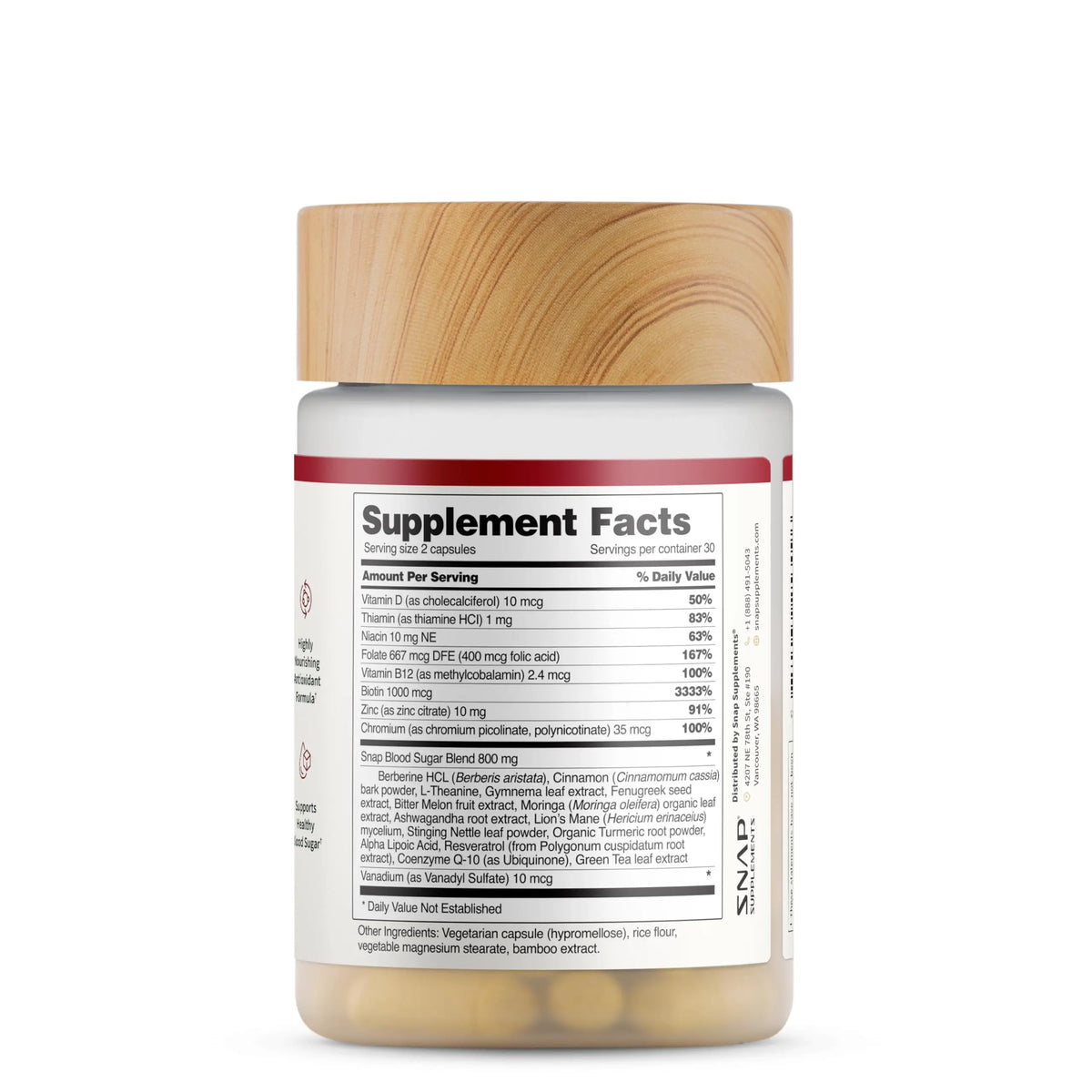 Snap Supplements Blood Sugar Blend - 180 Count | Balanced Energy Support BritishVita | Premium UK Vitamins & Wellness Supplements
