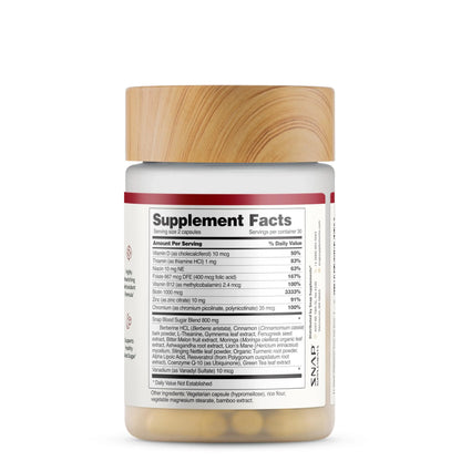 Snap Supplements Blood Sugar Blend - 180 Count | Balanced Energy Support BritishVita | Premium UK Vitamins & Wellness Supplements