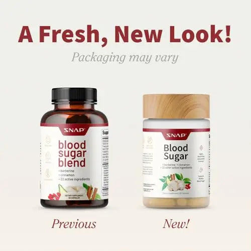 Snap Supplements Blood Sugar Blend - 180 Count | Balanced Energy Support BritishVita | Premium UK Vitamins & Wellness Supplements