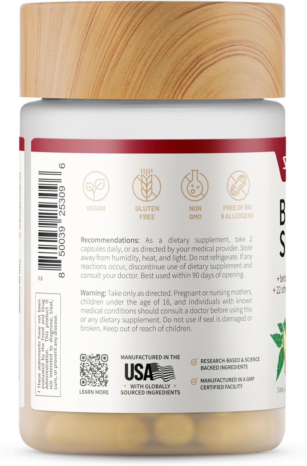 Snap Supplements Blood Sugar Blend – Berberine, Gymnema, CoQ10, Cinnamon, Alpha Lipoic Acid