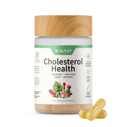 Snap Supplements Cholesterol Health - Natural Support for Heart, Liver, Digestive and Metabolic Health, 60 Vegetarian Capsules (30 Servings, 1 Month Supply) BritishVita | Premium UK Vitamins & Wellness Supplements