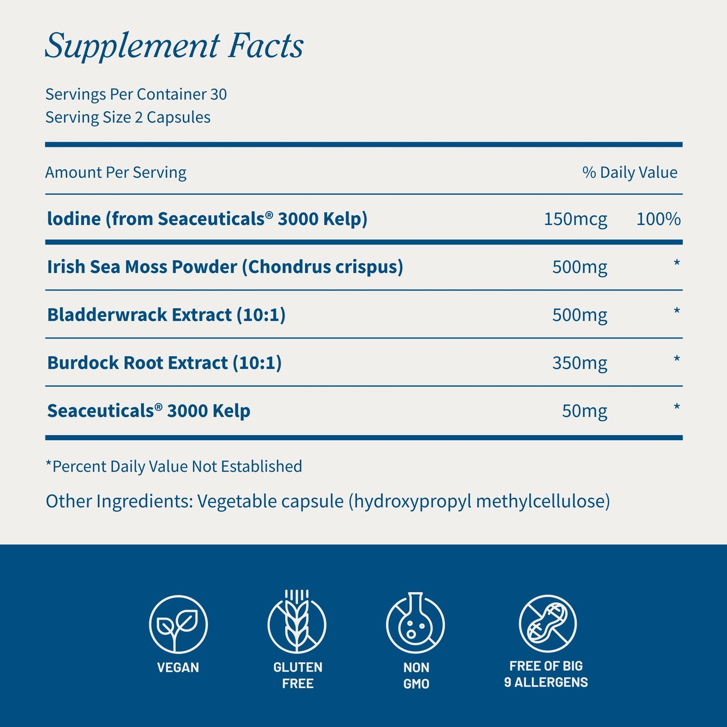 Irish Sea Moss with Bladderwrack & Iodine – Immune & Skin Support
