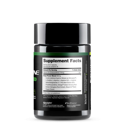 Snap Supplements L Arginine Capsules – Energy, Blood Flow, Muscle Growth & Cardio Health | 60 Veg Capsules