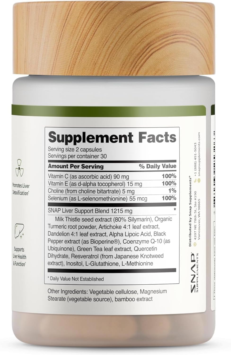 Snap Supplements Liver Health & Detox – 60 Vegetarian Capsules | Liver & Digestive Support