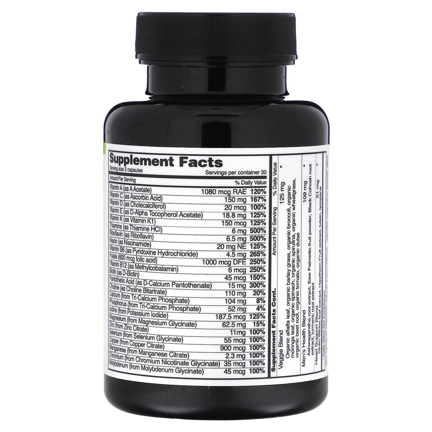 Snap Supplements Men's Multivitamins – Daily Vitamins & Minerals for Men (60 Capsules)