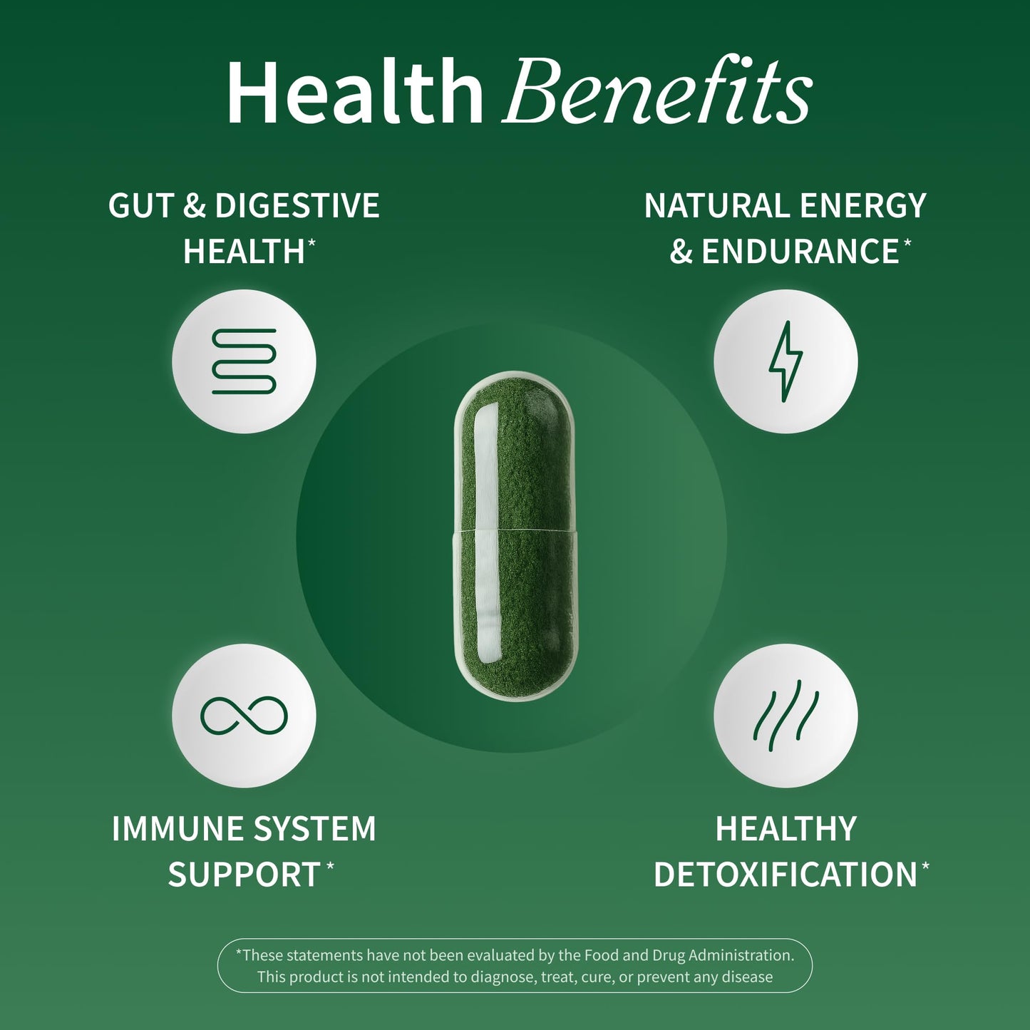 Snap Supplements Organic Spirulina & Chlorella - 120 Vegetarian Capsules