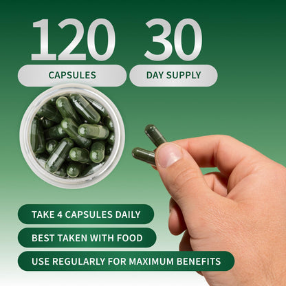 Snap Supplements Organic Spirulina & Chlorella - 120 Vegetarian Capsules