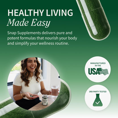 Snap Supplements Organic Spirulina & Chlorella - 120 Vegetarian Capsules