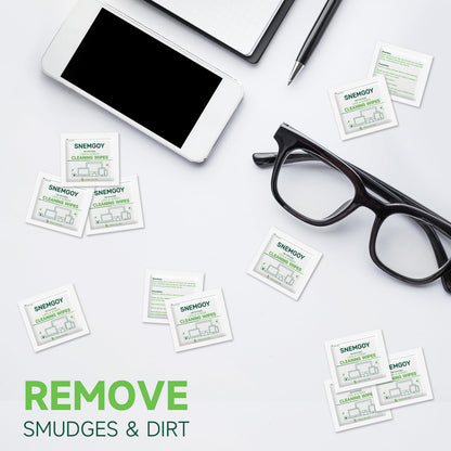 SNEMGOY 100 Count Lens Cleaning Wipes – Pre-Moistened & Individually Wrapped