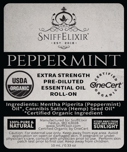SniffElixir Peppermint Roll-On with Hemp Seed Oil – Headache & Migraine Relief