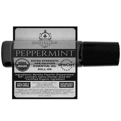 SniffElixir Peppermint Roll-On with Hemp Seed Oil – Headache & Migraine Relief