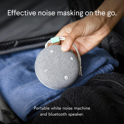 SNOOZ Go Portable Travel Sound Machine — 6 Sounds, Bluetooth Speaker, 20h Battery, Charcoal