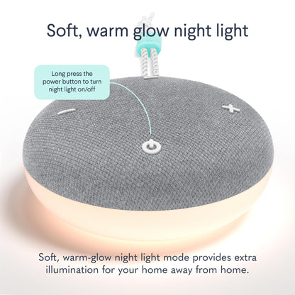 SNOOZ Go Portable Travel Sound Machine — 6 Sounds, Bluetooth Speaker, 20h Battery, Charcoal