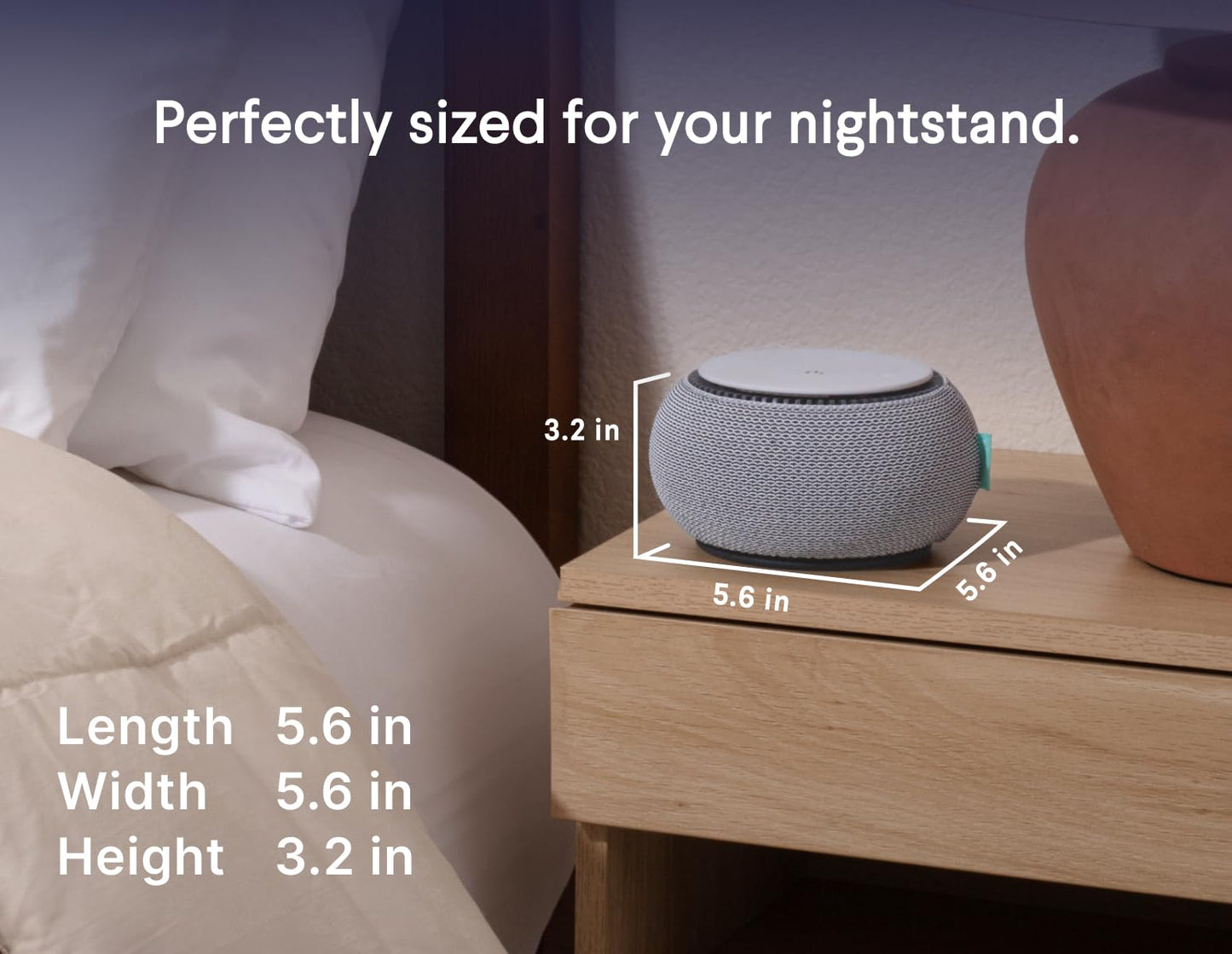 SNOOZ Smart White Noise Machine — Real Fan Inside, Non-Looping Sleep Aid