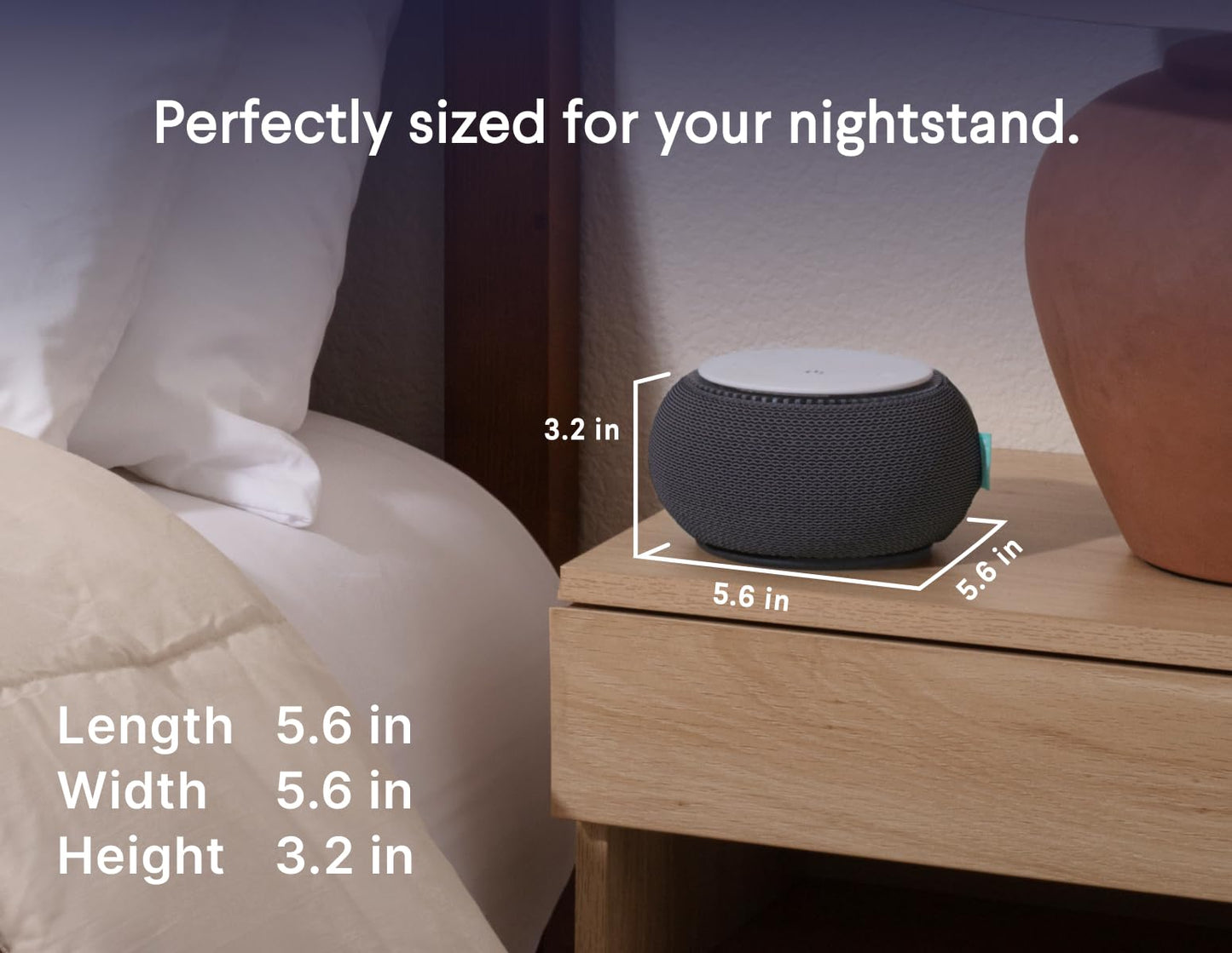 SNOOZ Smart White Noise Machine – Real Fan Inside, Non-Looping Sleep Aid (Charcoal)