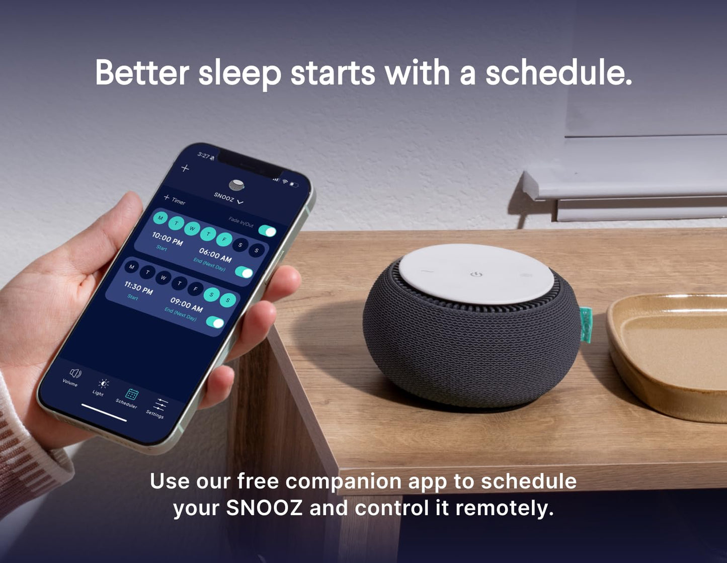 SNOOZ Smart White Noise Machine – Real Fan Inside, Non-Looping Sleep Aid (Charcoal)