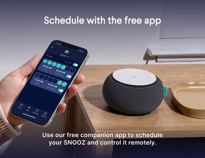 SNOOZ Smart White Noise Machine – Real Fan Inside, Non-Looping Sleep Aid (Charcoal)